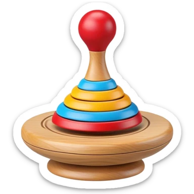 spinning top toy with motion lines, fun and friendly sticker