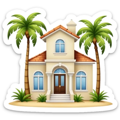 white florida house with palm tree sticker