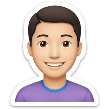 create another asain man, who is a little bit more cheerful  sticker