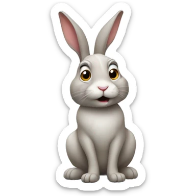 rabbit watching drama sticker