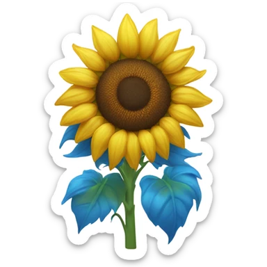 blue sunflower sticker
