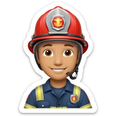 Firefighter wearing helmets sticker