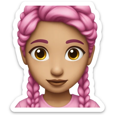 Niña d pelo azul y ojos rosados  sticker
