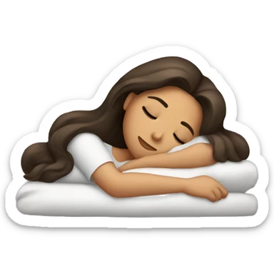 Brunette girl sleeping sticker