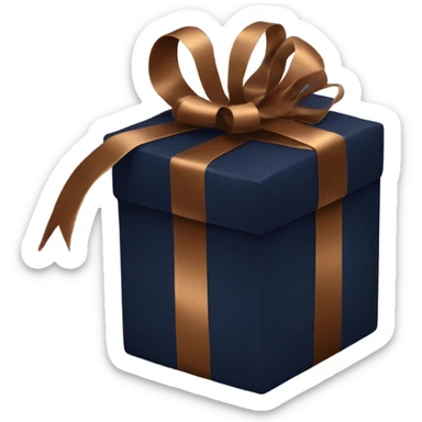 Enormous dark navy with bronze ribbon gift box sticker