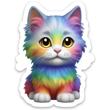 Rainbow and kitty  sticker