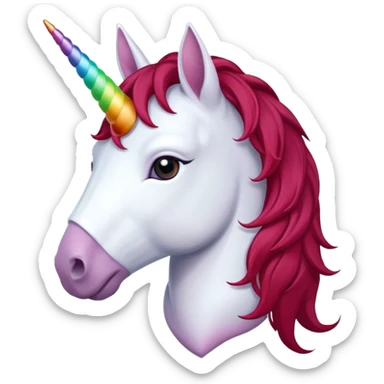 headphone wearing unicorn with dark red hair sticker