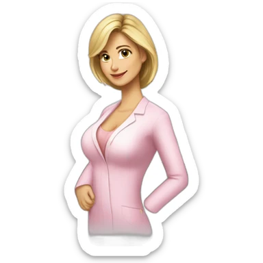 Posh-Radiologist-performing-breast-mammography-to-leni-klum sticker