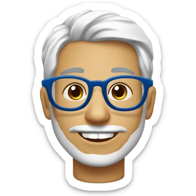 Chico con lentes azules, un lunar chiquito arriba de su boca en la derecha, morenito, de peinado de lado  sticker