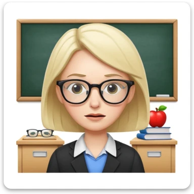 exhausted teacher in a bustling classroom sticker