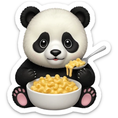 Panda eating mac & cheese sticker