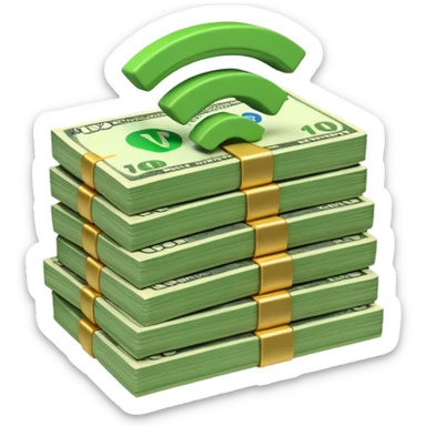wifi money bill stack sticker