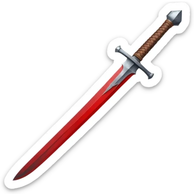 a viking blade, bastard sword, transparent background, the hilt is bound in black, the blade has a bloodgroove and a very sharp pointed tip sticker