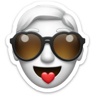 face with heart glasses  sticker