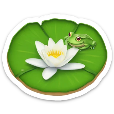 Lily pad with frog sticker