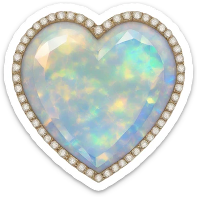opal Crystal pave heart sticker