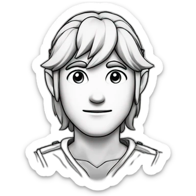 Line drawing of Link (The Legend of Zelda) sticker