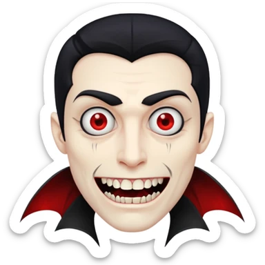 half man half vamp mirrored sticker