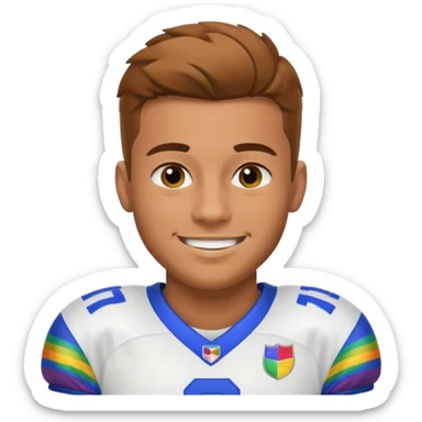 A LGBTQ football player sticker