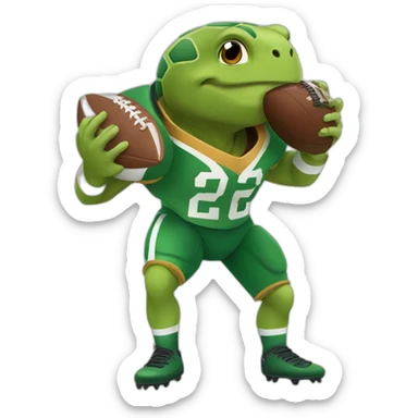 Tortue qui joue U football sticker