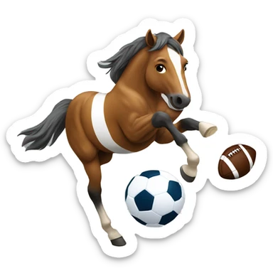 Horse catching a football sticker