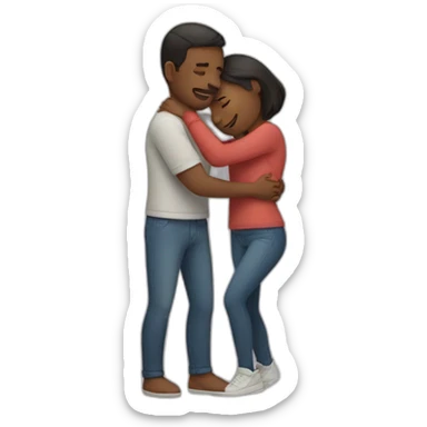 Couple hugging each other sticker