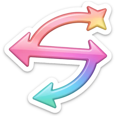 Pink Pastel rainbow arrow pointing left sticker