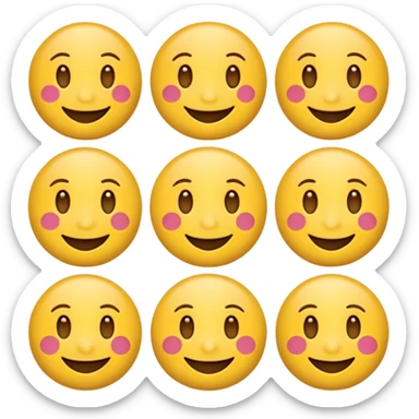 multiple smiling emojis in a 3x3 grid sticker