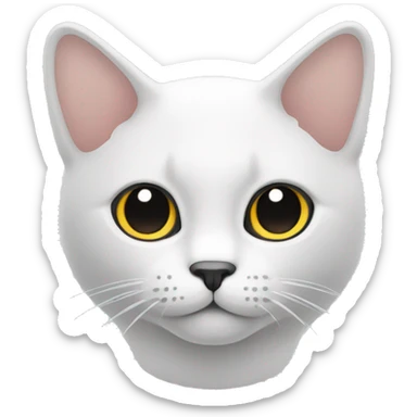 Gato color blanco con manchas negras sticker