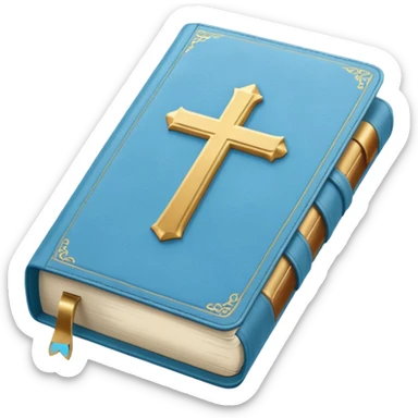 a pastel baby blue bible sticker
