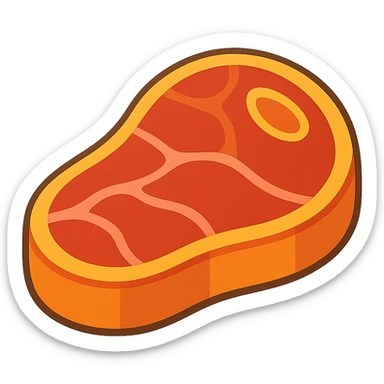 vibrant toon style steak sticker
