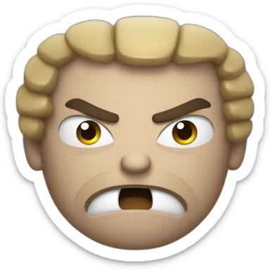 angry fighter with boxing gloves sticker