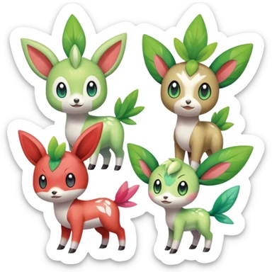 Meloetta-Celebi-Shaymin-Skiddo-Pokémon-Fakémon-creature sticker