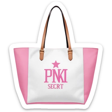 Victoria's Secret pink tote bag with logo sticker