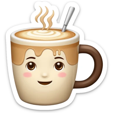 creamy color coffe Latte  sticker