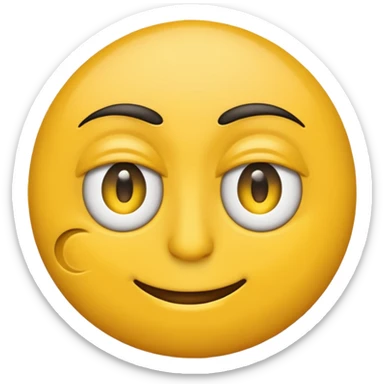 emoji face side profile one eye visible  rolling it’s eye sticker