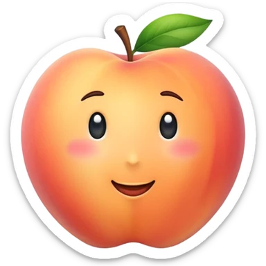cute peachy peach with curve sticker