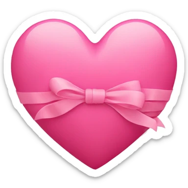corazón rosa con un lazo sticker