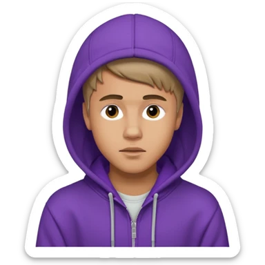justin bieber, wear purple hoodie sticker