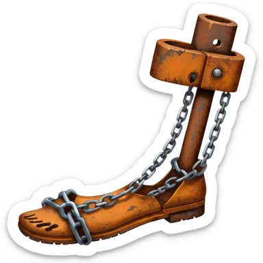prisoner chain attached to the ankle sticker