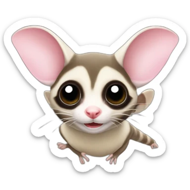 flying sugar glider sticker