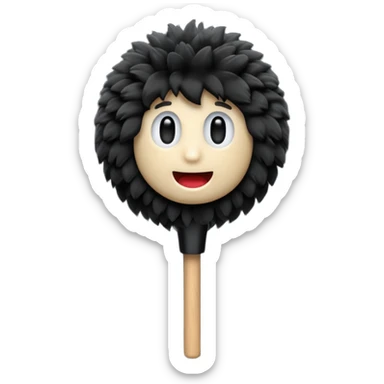 boom fluffy microphone with stick sticker