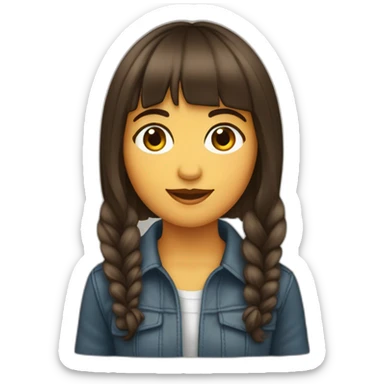 Fille brune avec une frange rideau sticker