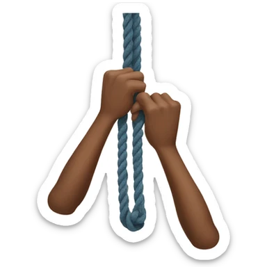 emoji hands pulling a rope tight sticker