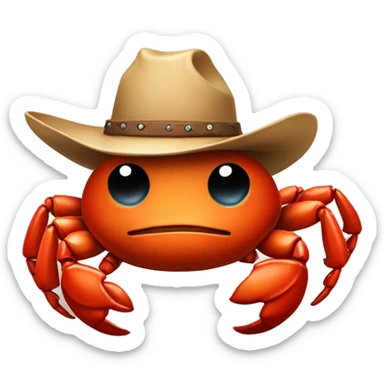  Cute  crab in a cowboy hat sticker