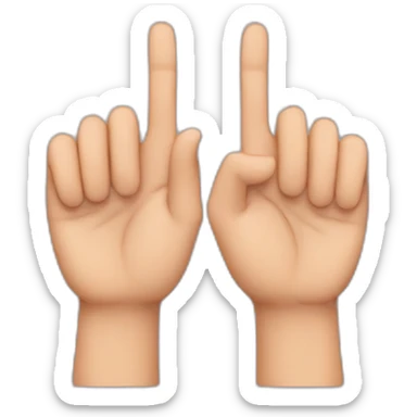 The two hands side by side with just the middle and index fingers raised sticker