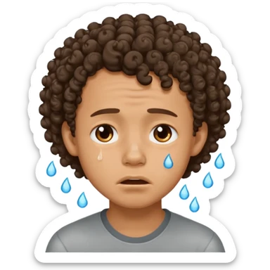handsome lightskin boy with curls and a good jawline crying sticker