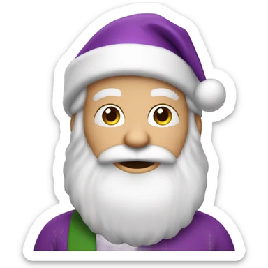 Purple Caucasian Santa Claus sticker