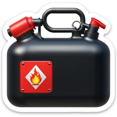 gasoline canister in black sticker