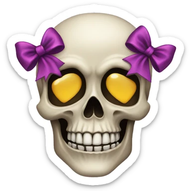 A skull with bows sticker